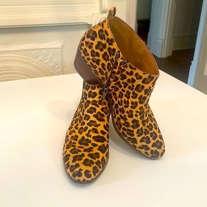 J Crew animal print boots, size 10